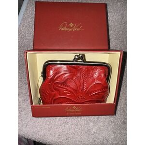 Patricia Nash Red Tooled Leather Frame Pouch